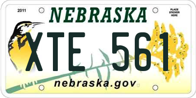 NE license plate XTE561