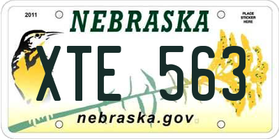 NE license plate XTE563