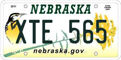 NE license plate XTE565