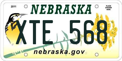 NE license plate XTE568