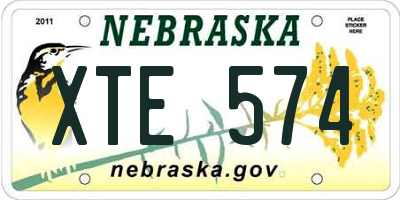 NE license plate XTE574