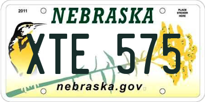 NE license plate XTE575