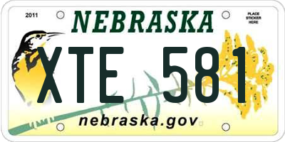 NE license plate XTE581