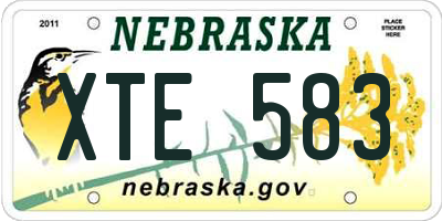 NE license plate XTE583