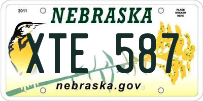 NE license plate XTE587