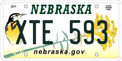 NE license plate XTE593