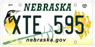 NE license plate XTE595