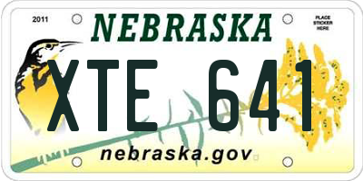 NE license plate XTE641