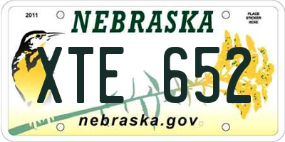 NE license plate XTE652