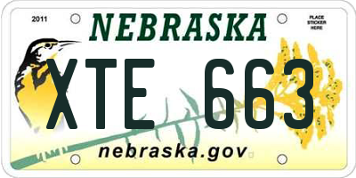 NE license plate XTE663