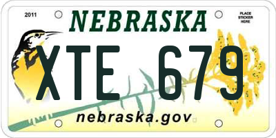 NE license plate XTE679