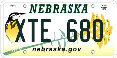 NE license plate XTE680