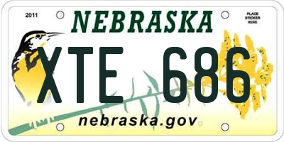 NE license plate XTE686