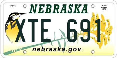 NE license plate XTE691