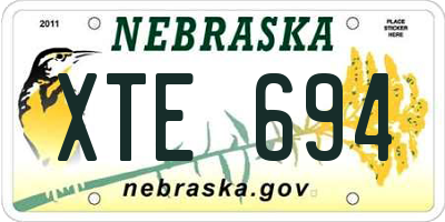 NE license plate XTE694