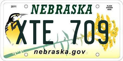 NE license plate XTE709