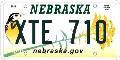 NE license plate XTE710