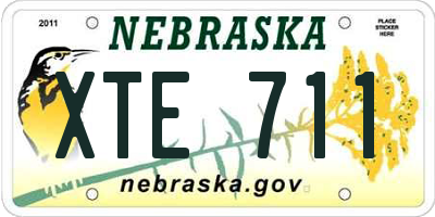 NE license plate XTE711
