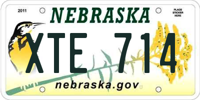 NE license plate XTE714