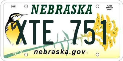 NE license plate XTE751