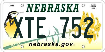 NE license plate XTE752
