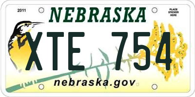 NE license plate XTE754