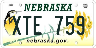 NE license plate XTE759