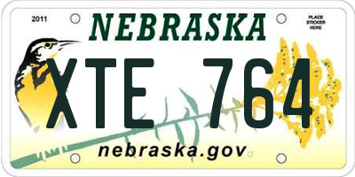 NE license plate XTE764
