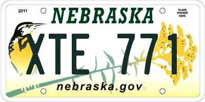 NE license plate XTE771