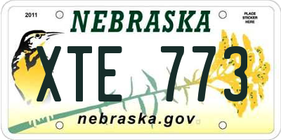 NE license plate XTE773