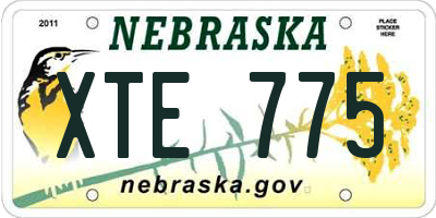 NE license plate XTE775