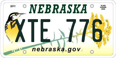NE license plate XTE776
