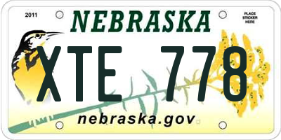 NE license plate XTE778