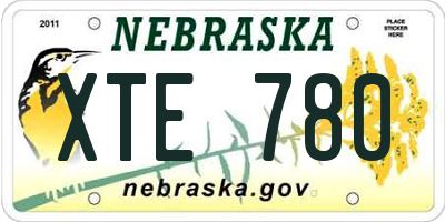 NE license plate XTE780