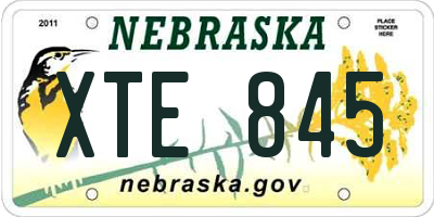 NE license plate XTE845