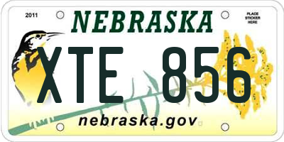 NE license plate XTE856