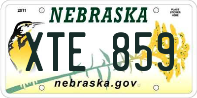 NE license plate XTE859