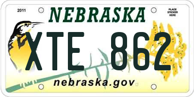NE license plate XTE862