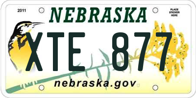 NE license plate XTE877