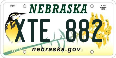 NE license plate XTE882