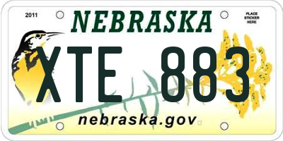 NE license plate XTE883
