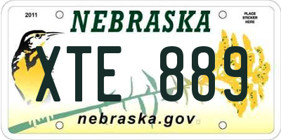 NE license plate XTE889