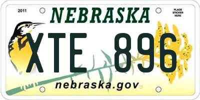 NE license plate XTE896