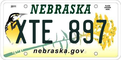 NE license plate XTE897