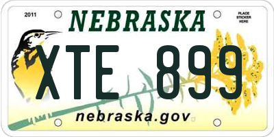 NE license plate XTE899