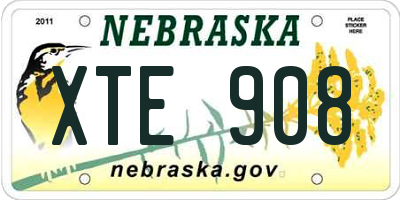 NE license plate XTE908