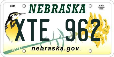 NE license plate XTE962