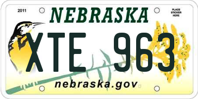 NE license plate XTE963