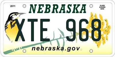 NE license plate XTE968