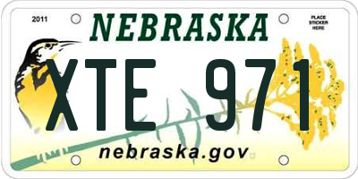 NE license plate XTE971
